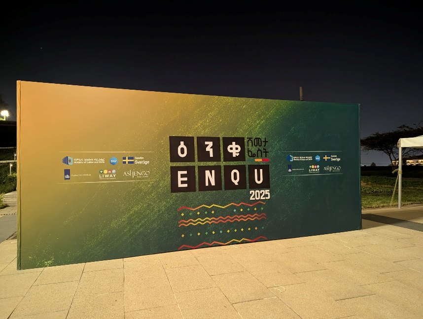 Festival backdrop wall installed on site at dusk