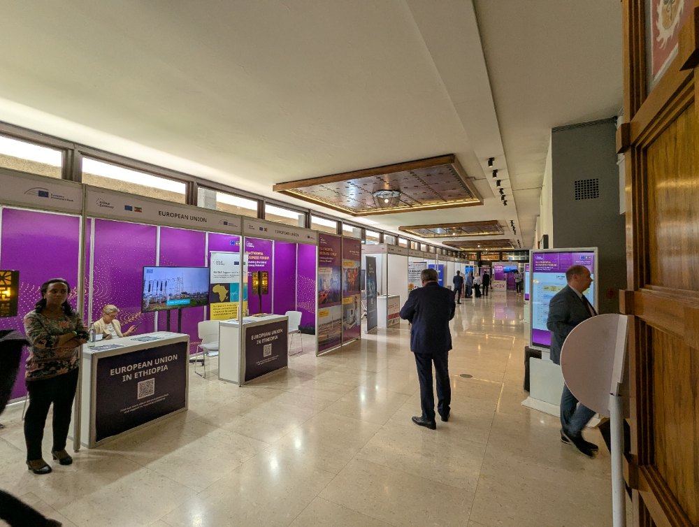 The exhibition corridor at the EU–Ethiopia Business Forum