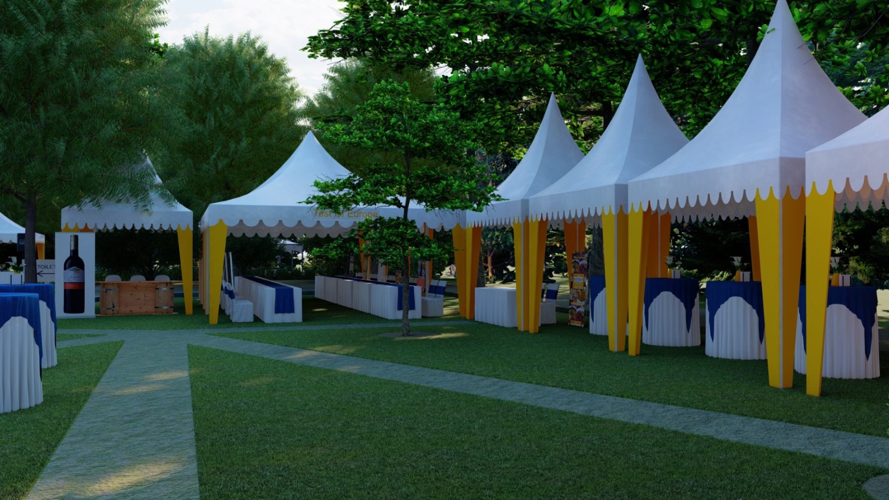 Tented garden set for the EU Day reception