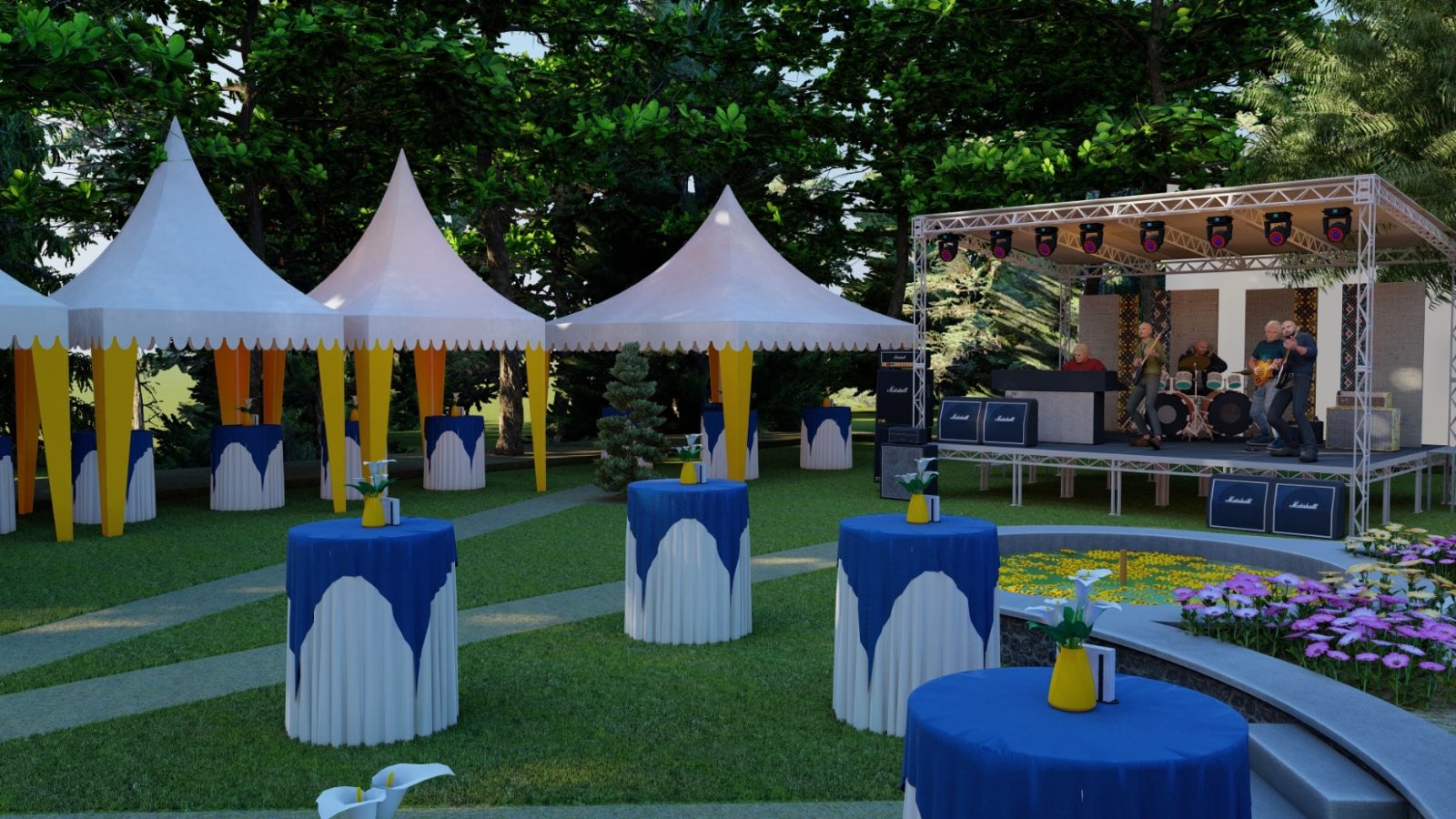 EU Day 2024 — 3D design of the garden set, approved before build