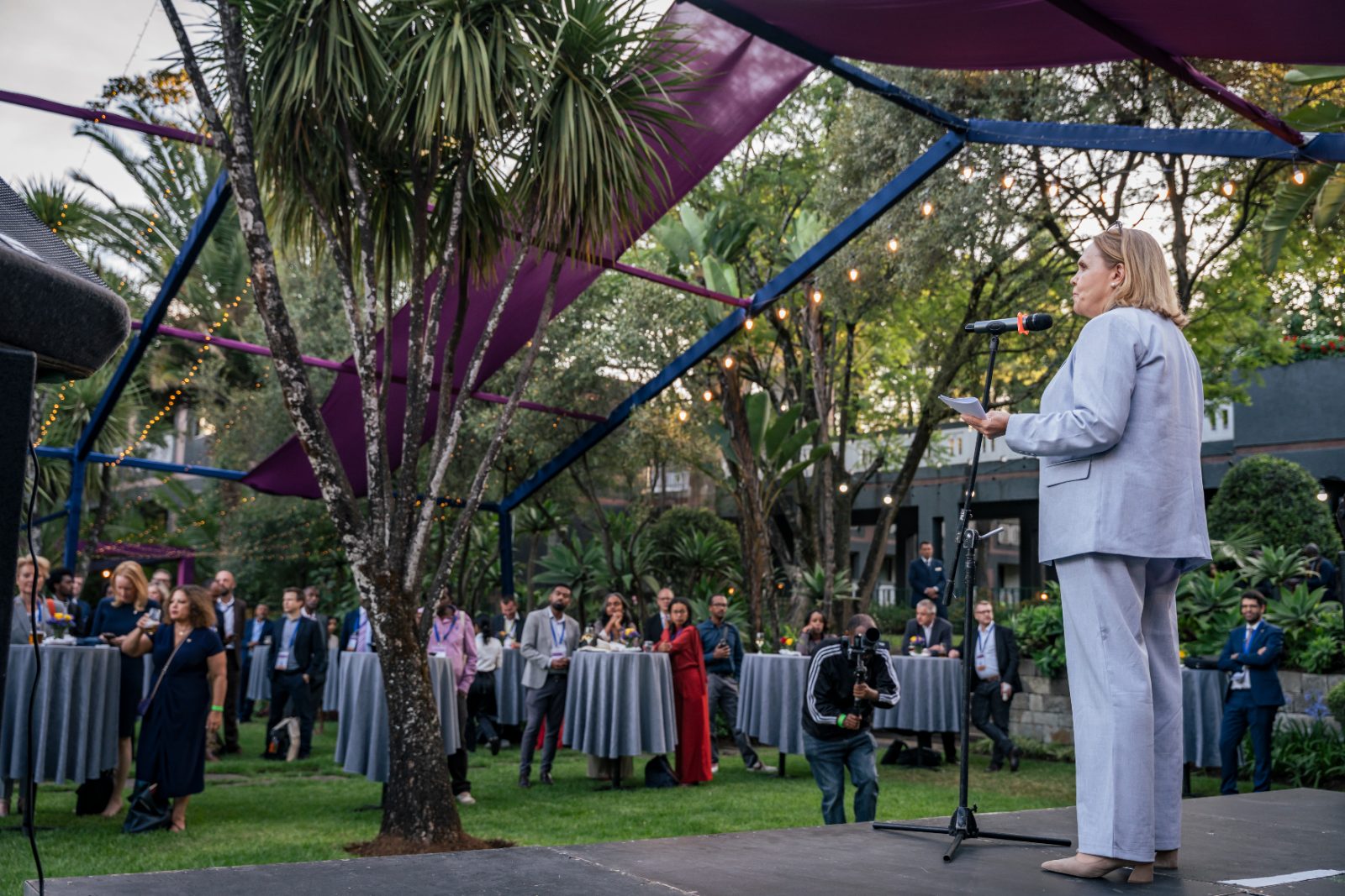Welcome address at the garden reception
