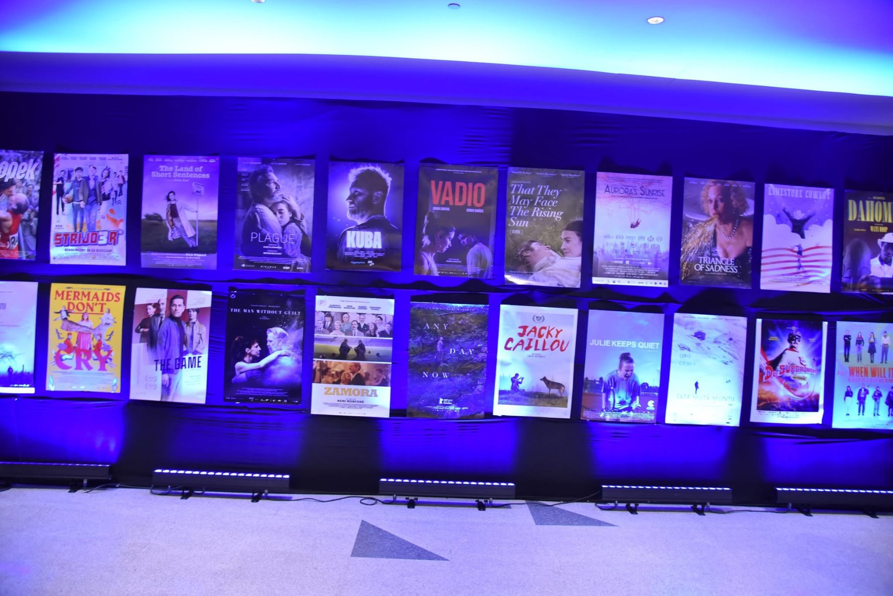 Festival poster wall in the foyer