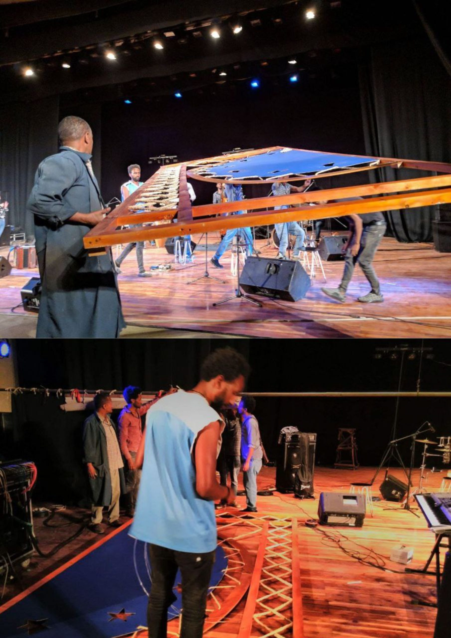 Stage build at the Ethiopian National Theatre for MAISHA