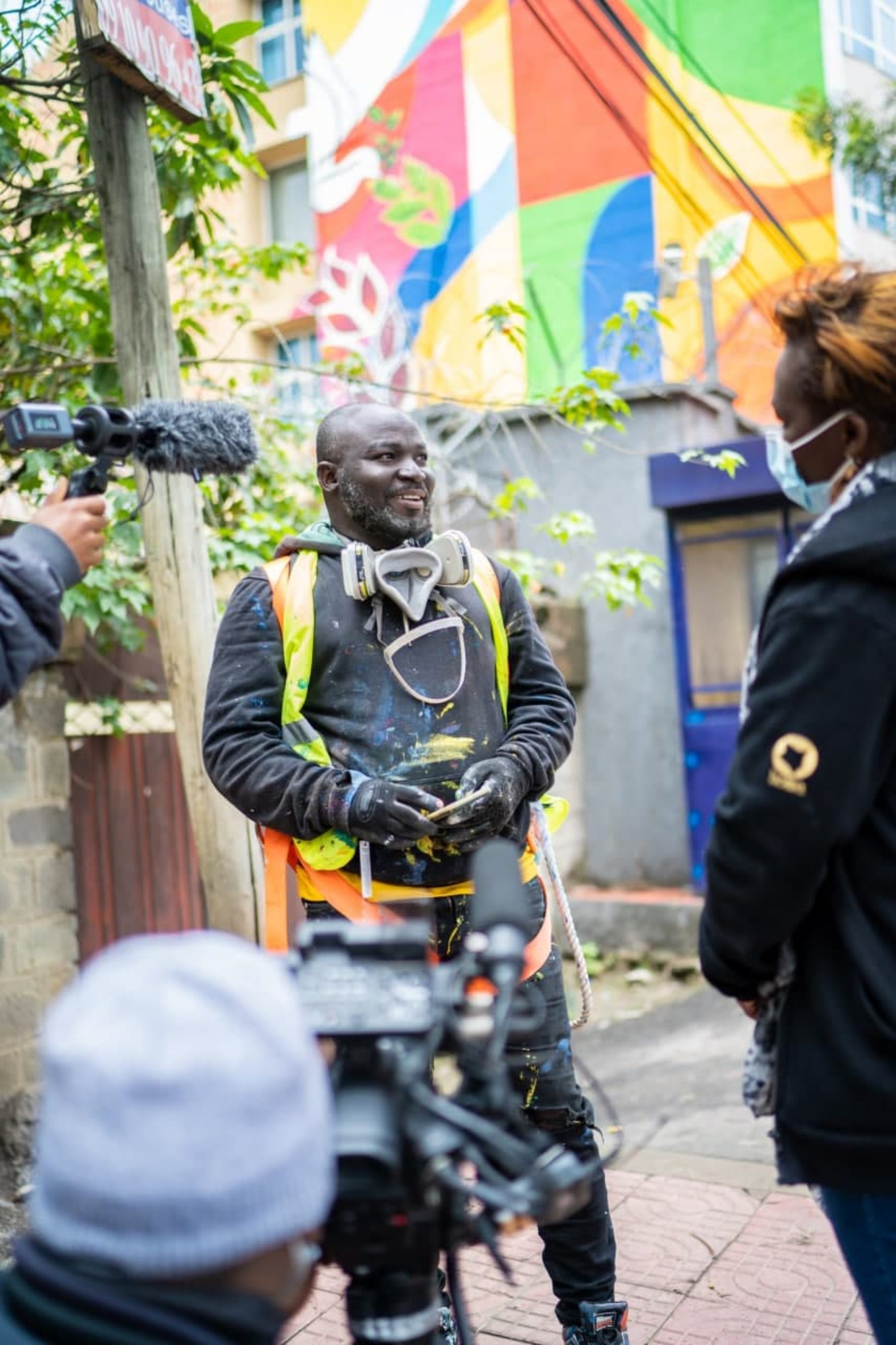 Filming the artists at work