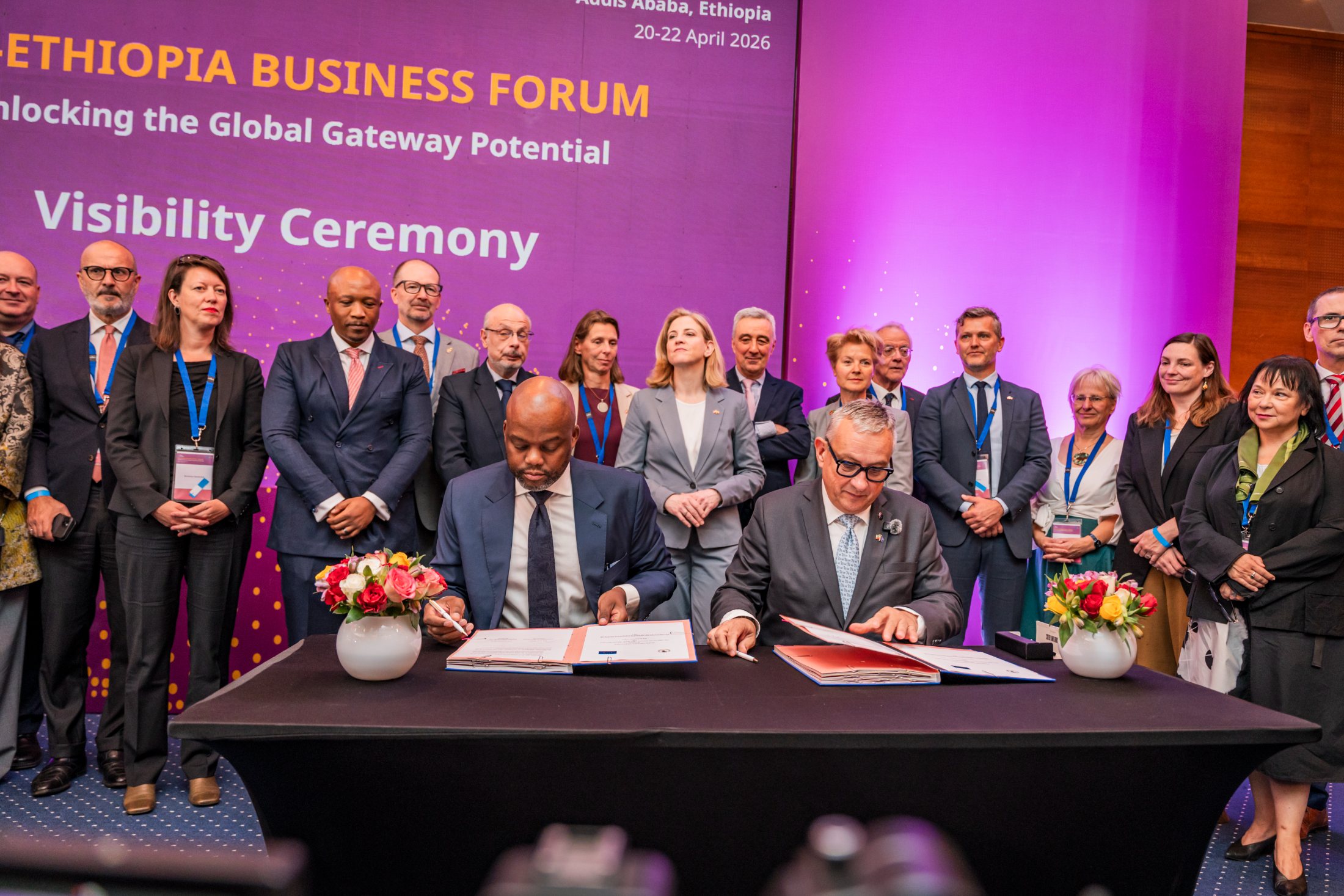 EU and Ethiopian delegations at the Global Gateway visibility ceremony, EU / Ethiopia Business Forum