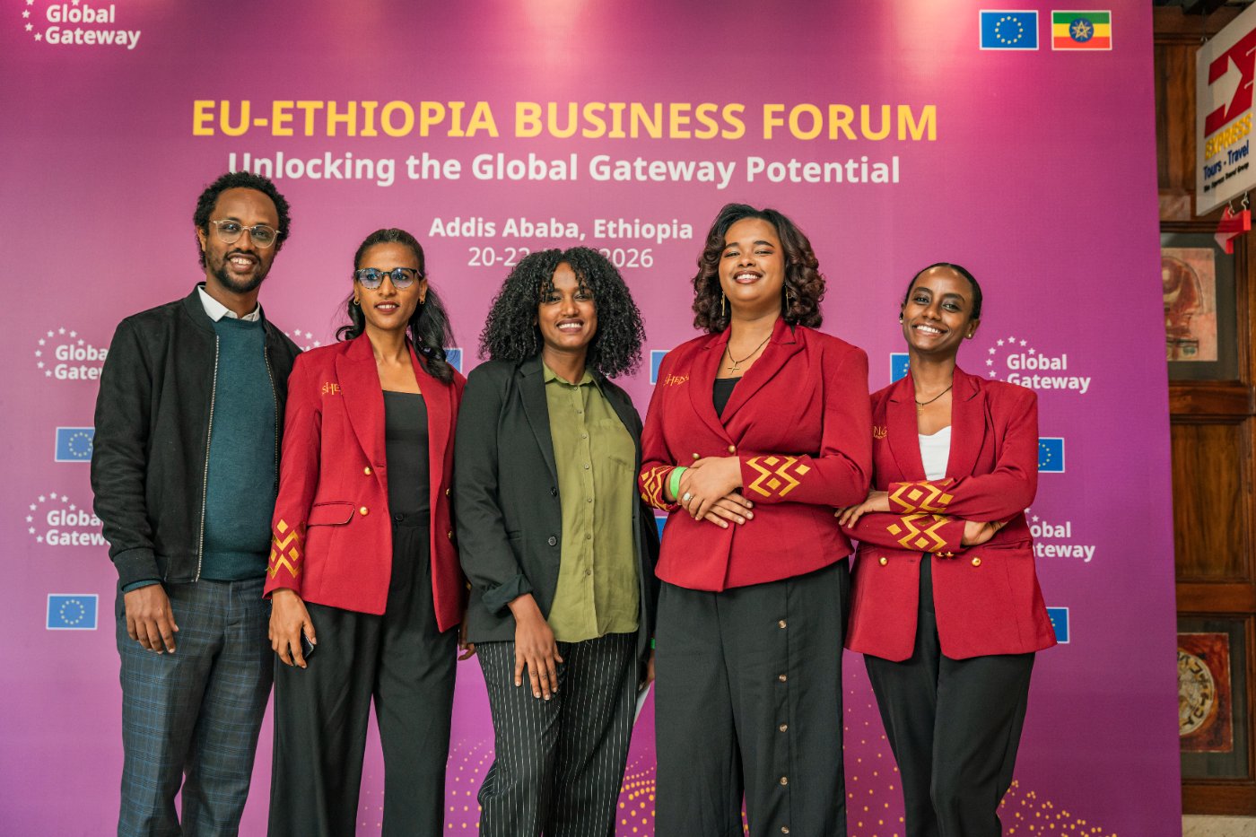 The Ashengo team on site at the EU / Ethiopia Business Forum during an event