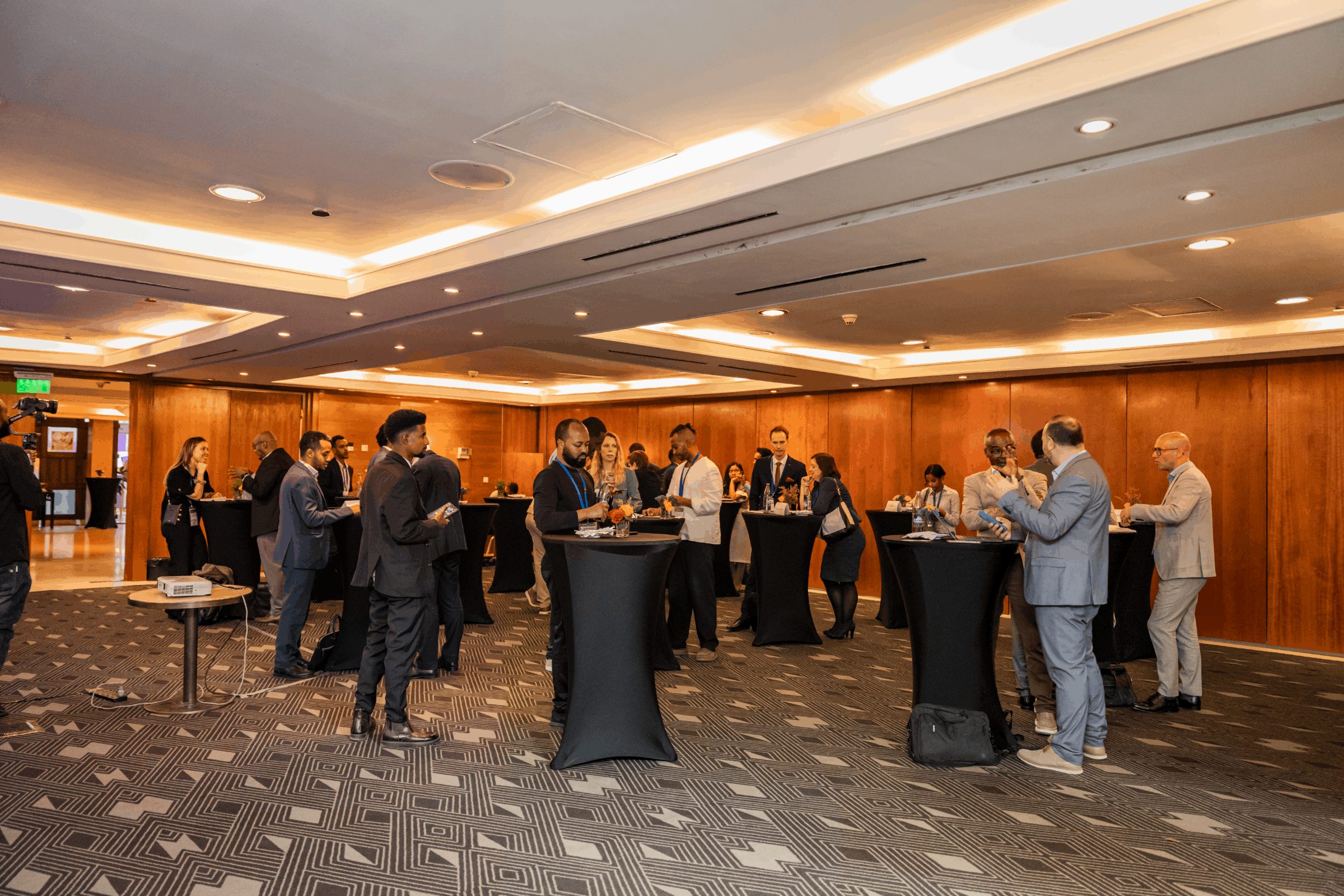 Delegates and partners in conversation at the networking reception, EU-Ethiopia Business Forum, Addis Ababa